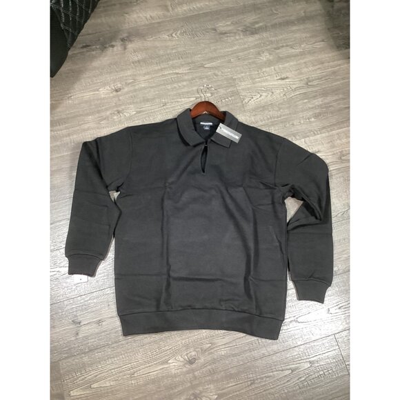 PrettyLittleThing Black Premium Collared Oversized Womens Sweatshirt Size S New - Picture 1 of 7